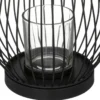 PHOTOPHORE METAL FILAIRE NOIR H.23CM