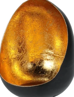 PHOTOPHORE METAL FORME OVAL 8X10.5CM NOIR DORE