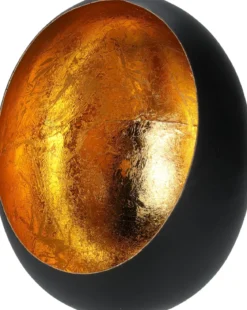 PHOTOPHORE METAL FORME OVAL 13X16.5CM NOIR DORE
