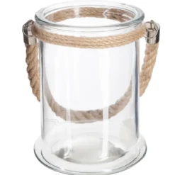 PHOTOPHORE VERRE AVEC CORDE LENA H.17CM