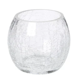 PHOTOPHORE VERRE CRAQUELE ROND H.7CM