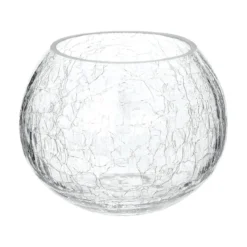 PHOTOPHORE VERRE CRAQUELE ROND H.10CM