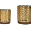 PHOTOPHORE VERRE LOSANGE DORE PETIT MODELE