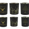 PHOTOPHORE VERRE NOIR DORE PETIT MODELE
