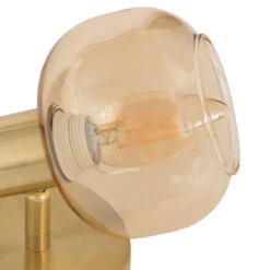 PLAFONNIER APPLIQUE VERRE PILIA AMBRE D.10CM