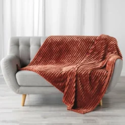 PLAID 125 X 150 CM FLANELLE JACQUARD UNI KALIE ROSE