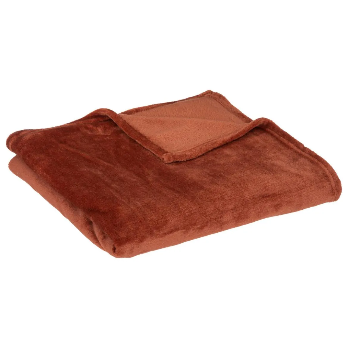 PLAID FLANEL UNI TERRACOTTA 125X150CM