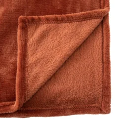 PLAID FLANEL UNI TERRACOTTA 125X150CM