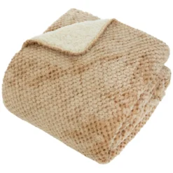 PLAID FLANELLE SHERPA LYNO BEIGE 130X170CM