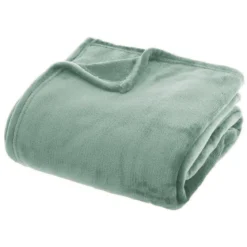 PLAID FLANELLE UNI CELADON 180X230CM