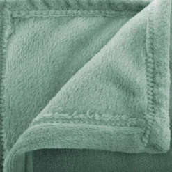 PLAID FLANELLE UNI CELADON 180X230CM