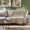 PLAID FLANELLE UNIE FLANOU TAUPE 125X150CM