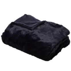 PLAID FOURRE BLEU NUIT 125X150CM