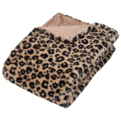 PLAID FOURRURE IMPRIME LEOPARD 120X160CM