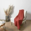 PLAID POLAIRE UNI TERACOTTA 120X150CM