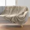 PLAID 125X150CM FLANELLE RELIEF UNIE MINI FROSTY TAUPE