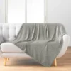 PLAID 125X150CM FLANELLE RELIEF UNIE NELIA GRIS