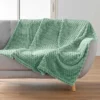 PLAID 125X150CM FLANELLE RELIEF UNIE MINI FROSTY SAUGE