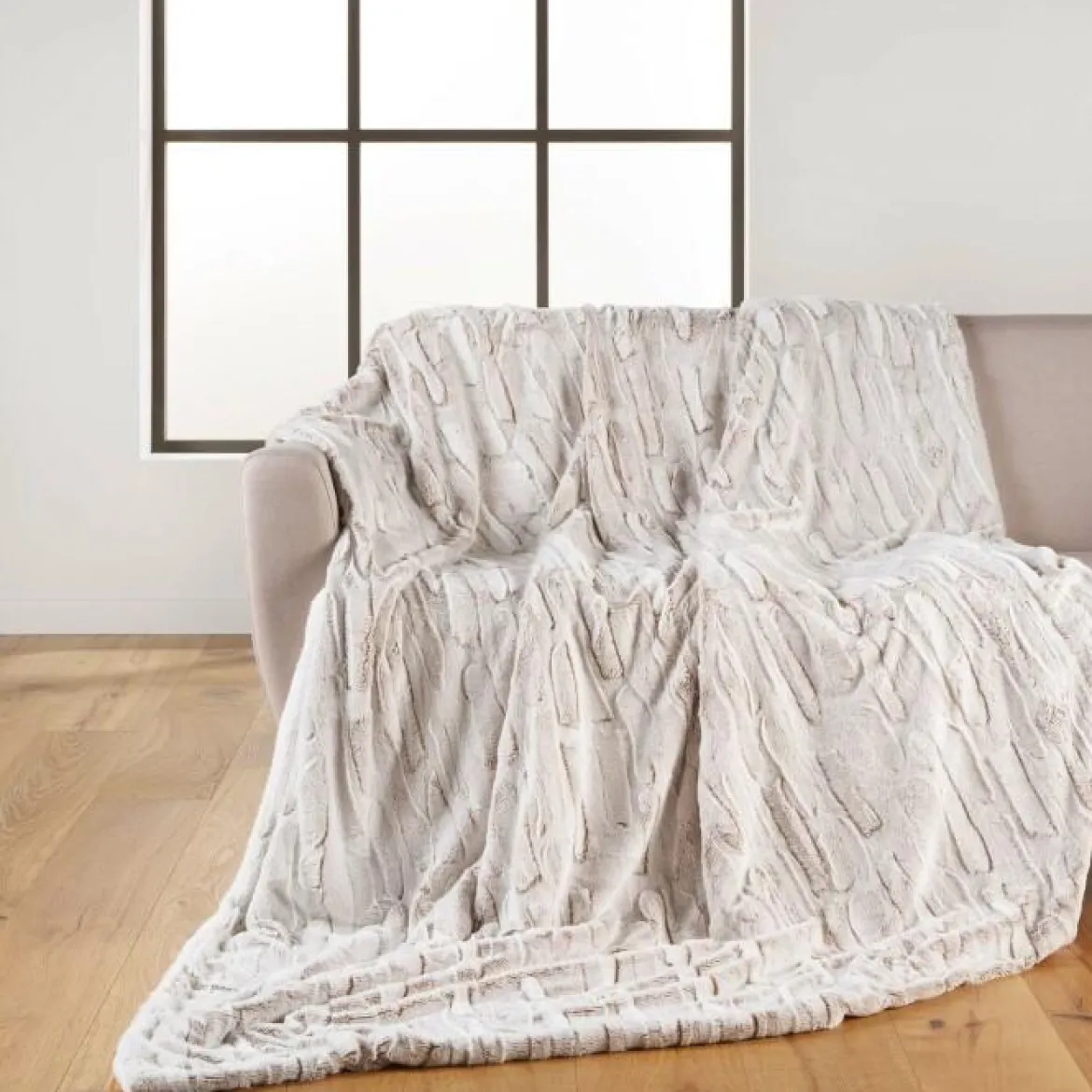 PLAID 125X150CM IMITATION FOURRURE SHERPA LYNX
