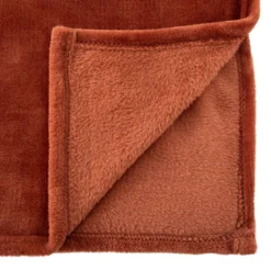 PLAID FLANEL UNI TERRACOTTA 130X180CM