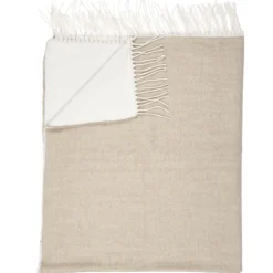 PLAIDS FRANGES EFFET LAINE BEIGE