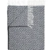 PLAIDS FRANGES EFFET LAINE TACHETE NOIR ET BLANC