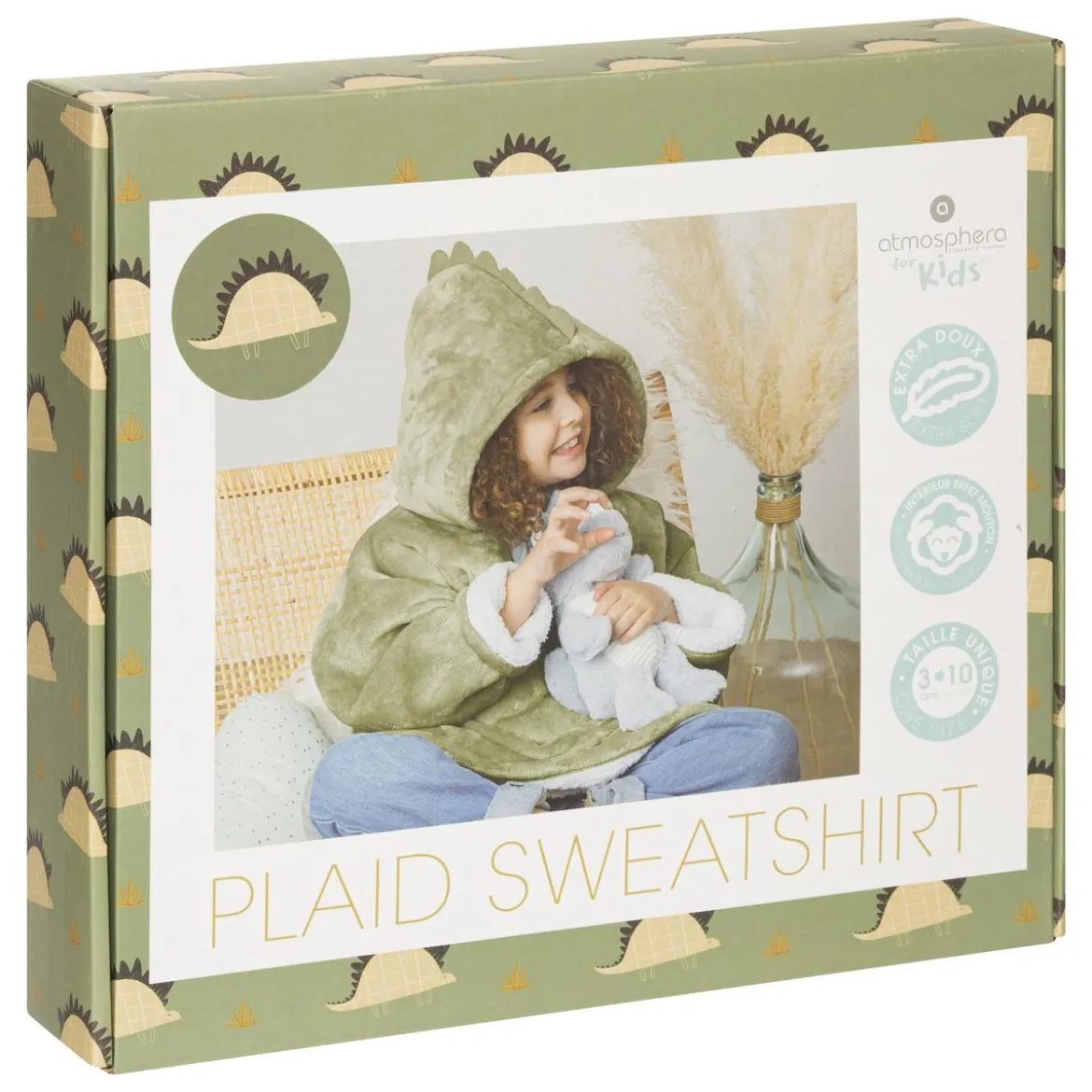 PLAID SWEAT FLANELLE DINO