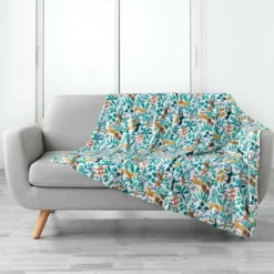 PLAID 125X150CM FLANELLE IMPRIMEE JUNGLE STORY