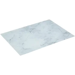 PLANCHE A DECOUPER VERRE 40X30CM MARBRE BLANC