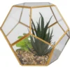 PLANTE ARTIFICIELLE TERRARIUM VERRE METAL D.17CM
