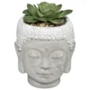 PLANTE GRASSE BOUDDHA CIMENT VIA H.13CM