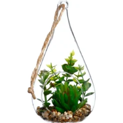 PLANTE POT GOUTTE VERRE H.19.5CM