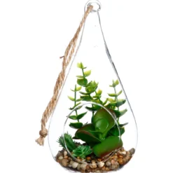 PLANTE POT GOUTTE VERRE H.19.5CM