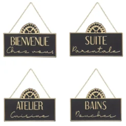 PLAQUE PORTE METAL NIGHT 20X13CM