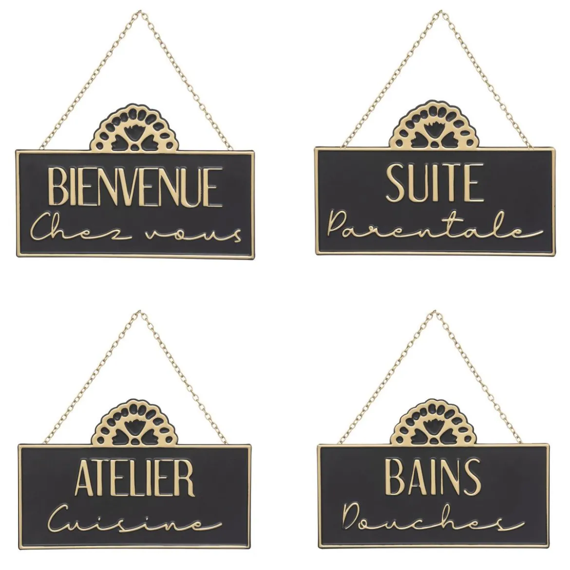 PLAQUE PORTE METAL NIGHT 20X13CM