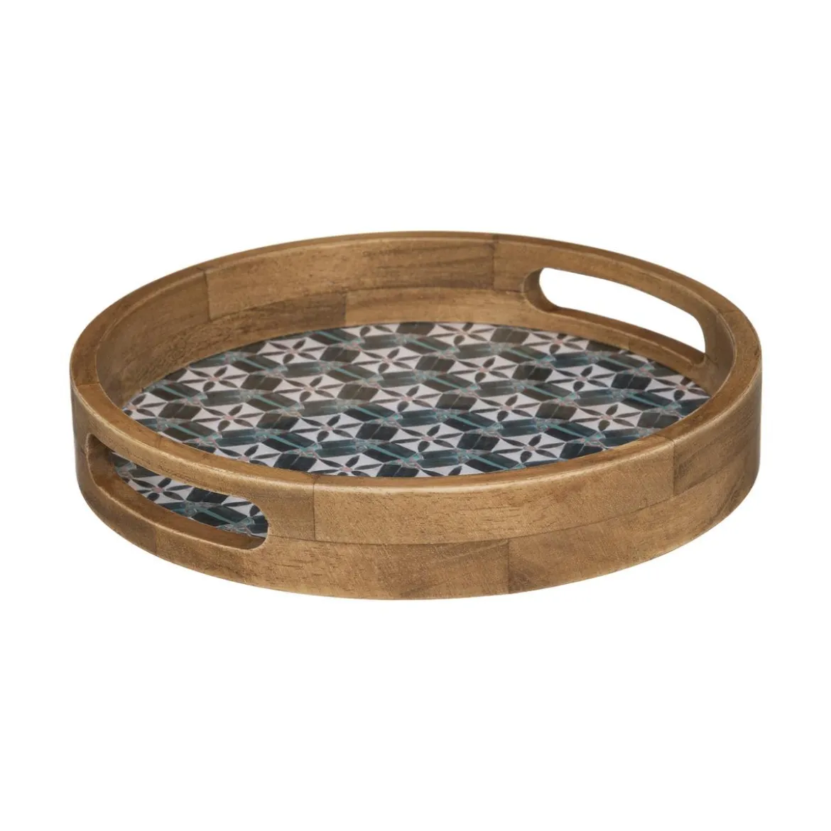 PLATEAU BOIS ALICANTE MULTICOLORE D.34.5X6CM