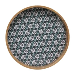 PLATEAU BOIS ALICANTE MULTICOLORE D.24.5X4CM