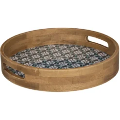 PLATEAU BOIS ALICANTE MULTICOLORE D.24.5X4CM