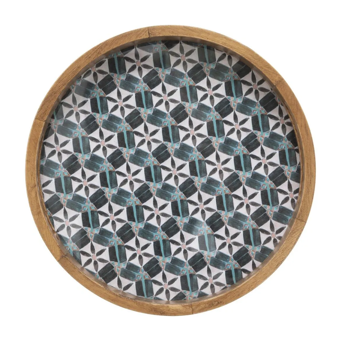 PLATEAU BOIS ALICANTE MULTICOLORE D.24.5X4CM