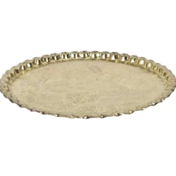 PLATEAU DECORATIF METAL DORE D47.5CM