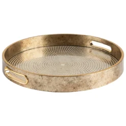 PLATEAU ELYA VERRE RESINE OR D.31.7X4CM