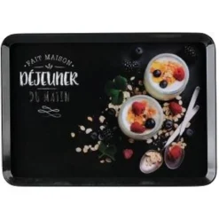 PLATEAU MELAMINE ARDOISE L 30 CM L 22 CM