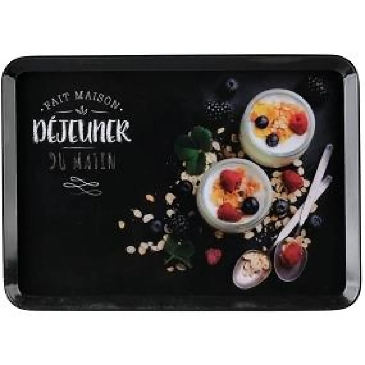 PLATEAU MELAMINE ARDOISE L 30 CM L 22 CM