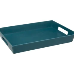 PLATEAU MELAMINE BLEU PETROLE 35X25CM