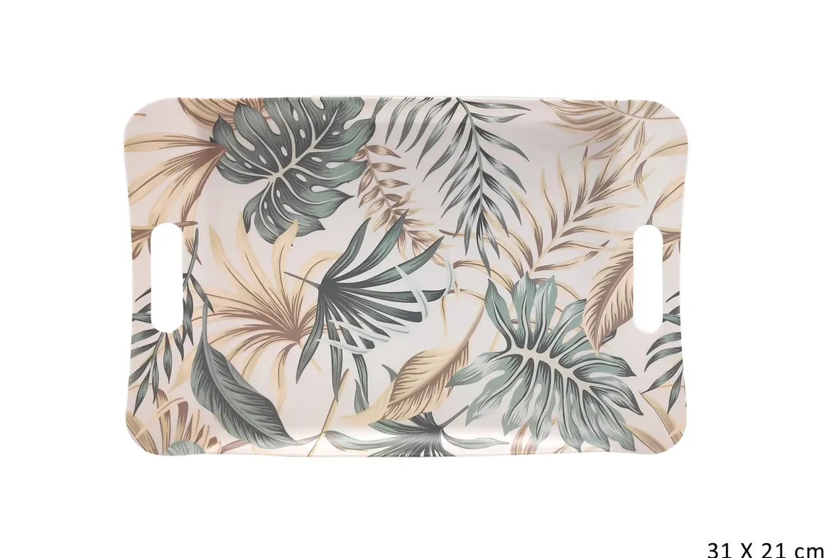 PLATEAU MELAMINE FEUILLAGE 31X21CM