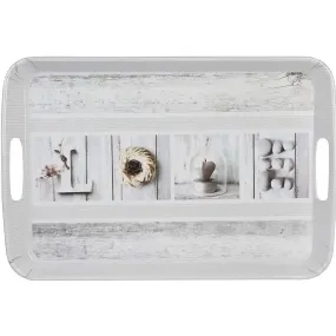 PLATEAU MELAMINE LOVE L 46 CM L 31 CM