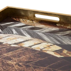 PLATEAU RECTANGLE CALVI DECOR FEUILLE D.44.7X31.6CM