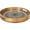 PLATEAU ROND MANGUIER DUNE NOIR 35CM