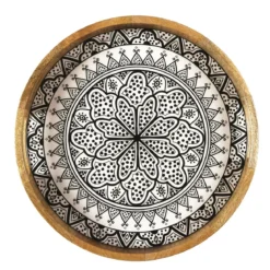 PLATEAU ROND MANGUIER DUNE NOIR 35CM