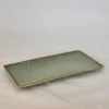 PLAT VERT PORCELAINE EMAIL REACTIF D.25.5X13CM